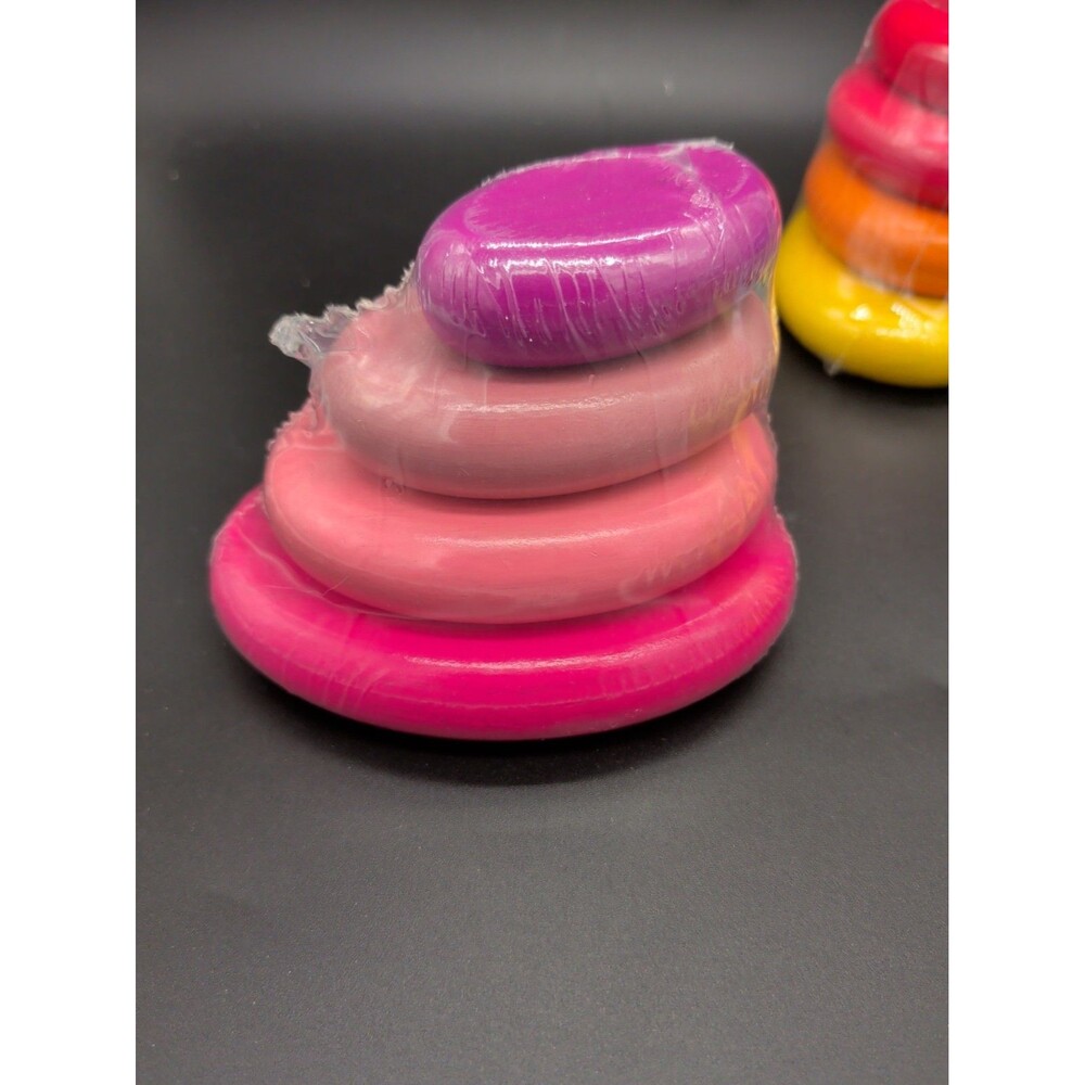 Lot of 4 Wooden Rainbow Stacking Toys, Montessori Toddler Learning Set - Picture 7 of 7